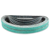 Correas de lijado para archivos de aire de circonio premium de 1/2 x 18 pulgadas, paquete de 10