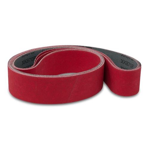 2 X 42 Inch Flexible Ceramic Sanding Belts, 6 Pack - Red Label Abrasives
