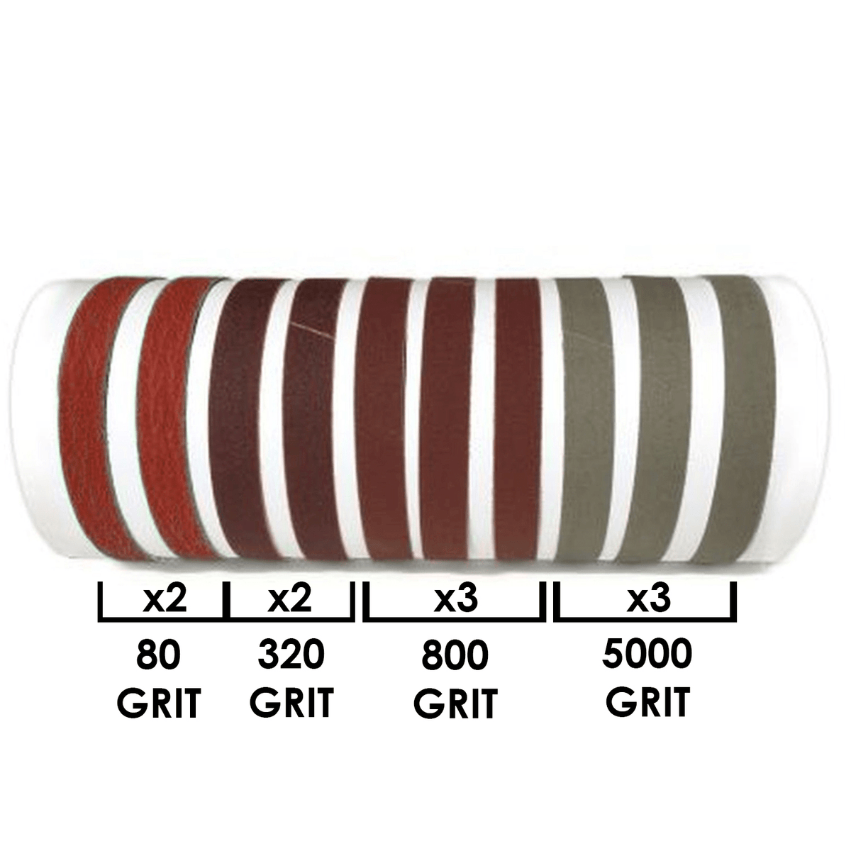 3/4 X 12 Inch Knife Sharpener Sanding Belts, 10 Pack - Red Label Abrasives