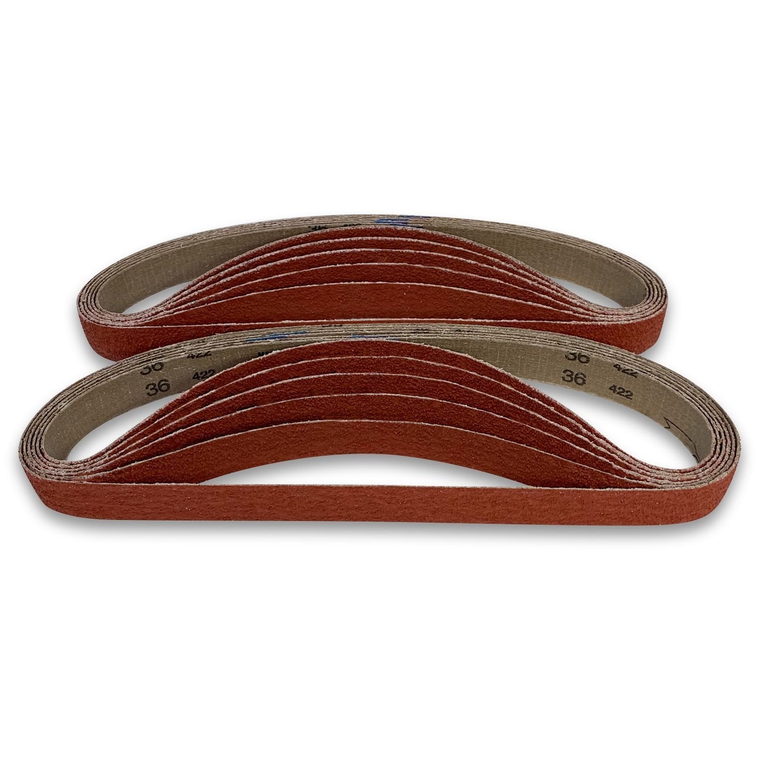 1 x 44 Inch EdgeCore Premium Ceramic Grinding Belts, 12 Pack - Red Label Abrasives