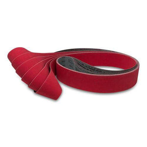 2 X 36 Inch Flexible Ceramic Sanding Belts, 6 Pack - Red Label Abrasives