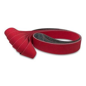 2 X 48 Inch Flexible Ceramic Sanding Belts, 6 Pack - Red Label Abrasives