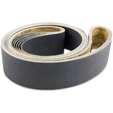 Correas de lijado de carburo de silicio de grado industrial de 2 x 60 pulgadas, paquete de 6