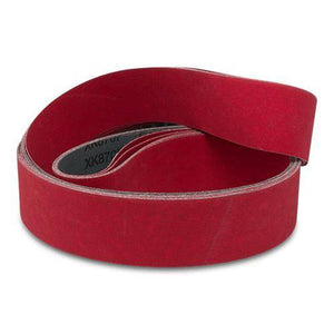 2 X 72 Inch Flexible Ceramic Sanding Belts, 6 Pack - Red Label Abrasives