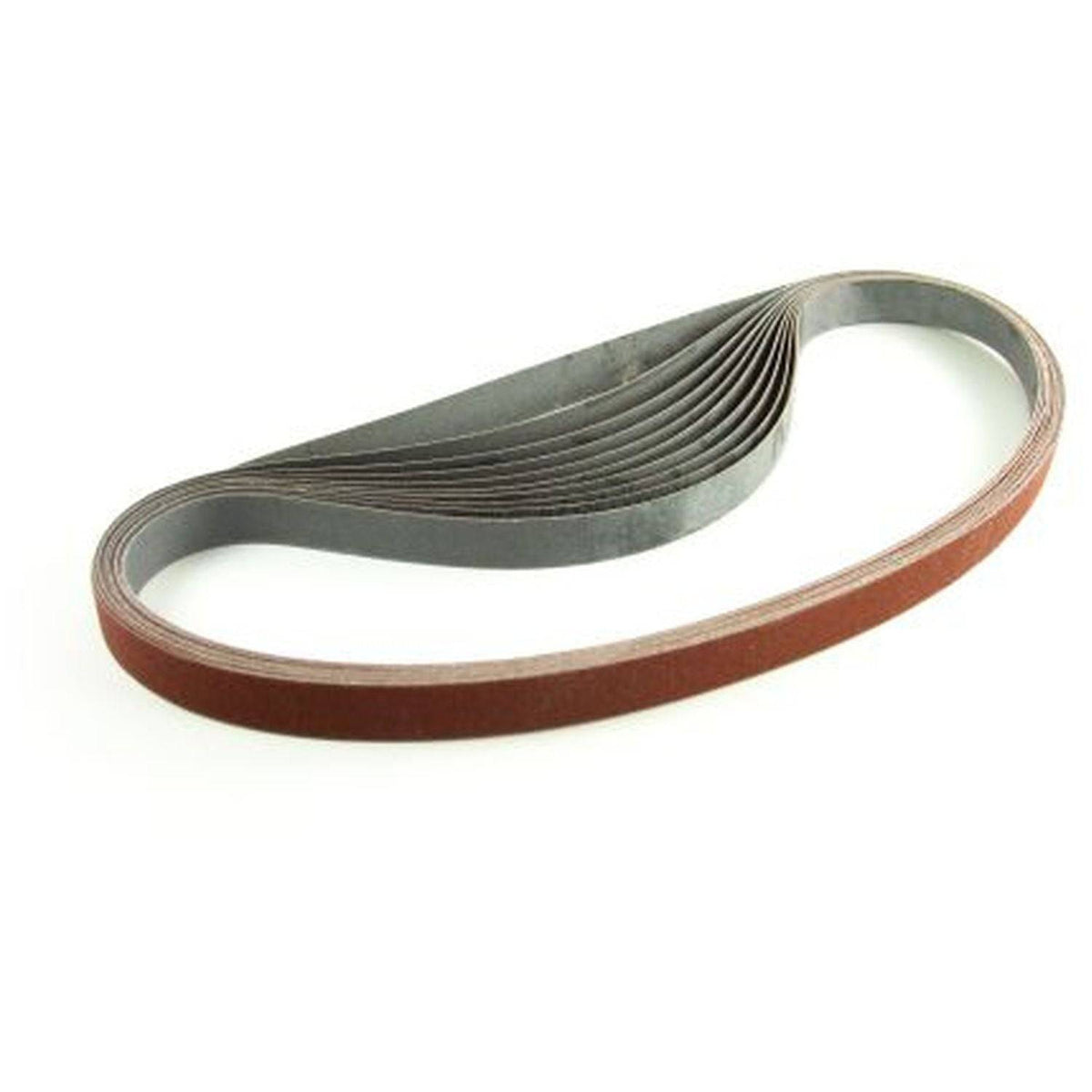 3/4 X 20 1/2 Inch Flexible Aluminum Oxide Air File Sanding Belts, 10 Pack - Red Label Abrasives