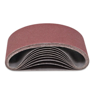 4 X 21 Inch Aluminum Oxide Multipurpose Sanding Belts, 9 Pack - Red Label Abrasives