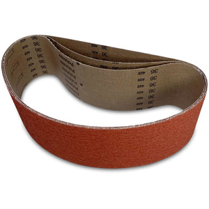 4 x 27 Inch EdgeCore Premium Ceramic Grinding Belts, 3 Pack - Red Label Abrasives