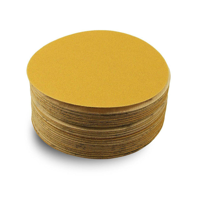 5 Inch Hook and Loop Gold Sanding Discs, 50 Pack - Red Label Abrasives