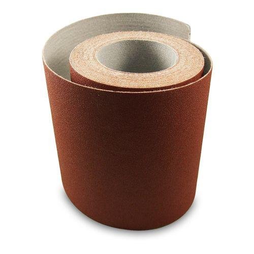 6 Inch X 75 Foot Premium Loop (Felt) Backed Ready-to-Cut Cloth Sanding Roll for Hook and Loop Drum Sanders - Red Label Abrasives