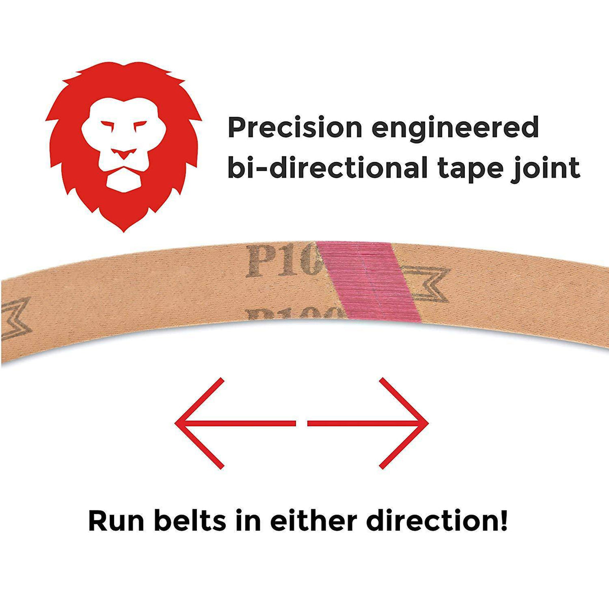 6 X 90 Inch EdgeCore Ceramic Sanding Belts, 2 Pack - Red Label Abrasives