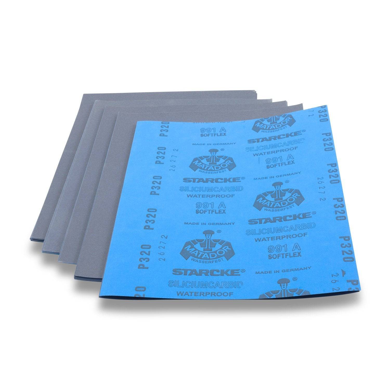 9 X 11 Inch Waterproof Starcke Matador Sandpaper Sheets, 10 Pack - Red Label Abrasives