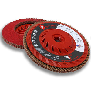 EdgeCore Ceramic High Density 4 1/2 x 5/8-11 T29 Flap Discs - Red Label Abrasives
